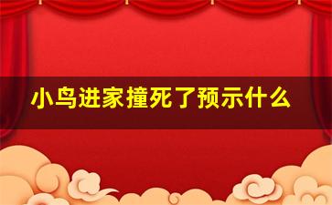 小鸟进家撞死了预示什么