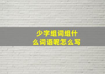 少字组词组什么词语呢怎么写