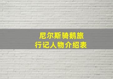 尼尔斯骑鹅旅行记人物介绍表