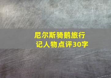 尼尔斯骑鹅旅行记人物点评30字