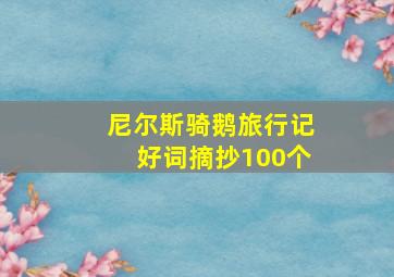 尼尔斯骑鹅旅行记好词摘抄100个