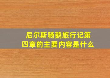 尼尔斯骑鹅旅行记第四章的主要内容是什么