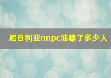 尼日利亚nnpc油骗了多少人