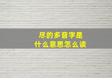 尽的多音字是什么意思怎么读