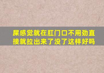 屎感觉就在肛门口不用劲直接就拉出来了没了这样好吗