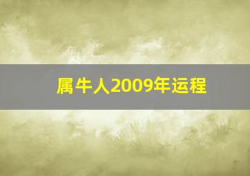 属牛人2009年运程