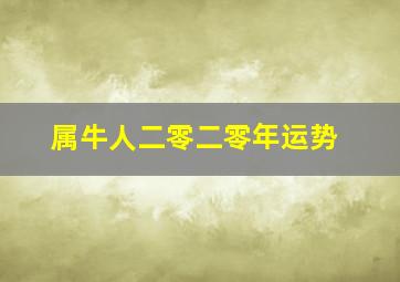 属牛人二零二零年运势