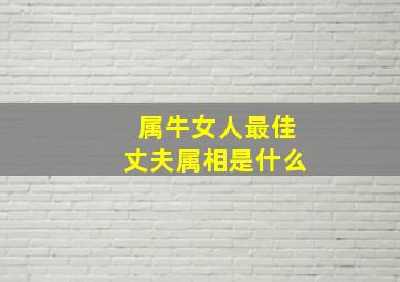 属牛女人最佳丈夫属相是什么