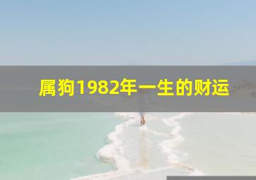 属狗1982年一生的财运