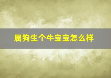 属狗生个牛宝宝怎么样