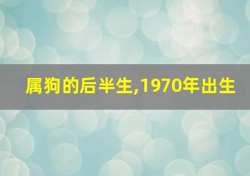 属狗的后半生,1970年出生