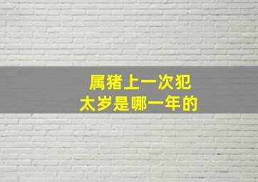 属猪上一次犯太岁是哪一年的