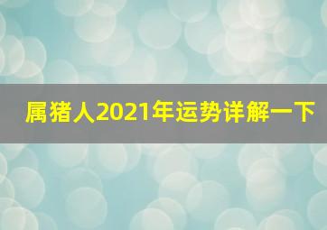 属猪人2021年运势详解一下