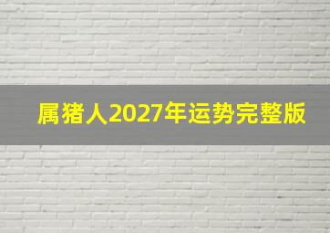 属猪人2027年运势完整版