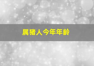 属猪人今年年龄