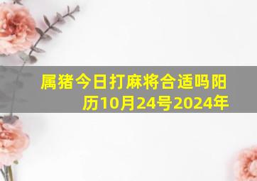 属猪今日打麻将合适吗阳历10月24号2024年