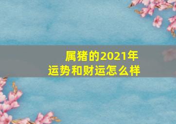 属猪的2021年运势和财运怎么样