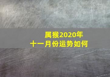 属猴2020年十一月份运势如何