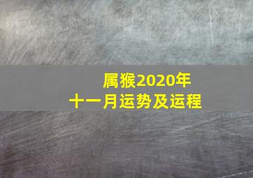 属猴2020年十一月运势及运程