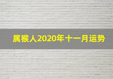 属猴人2020年十一月运势