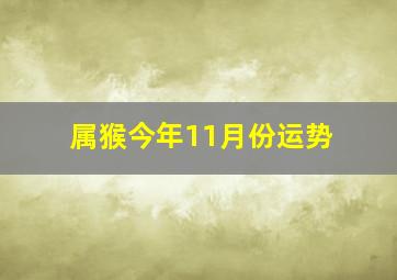 属猴今年11月份运势