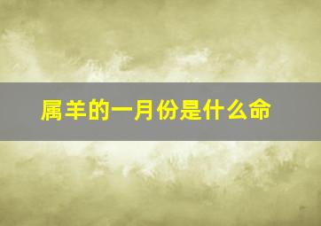 属羊的一月份是什么命