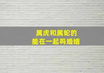 属虎和属蛇的能在一起吗婚姻