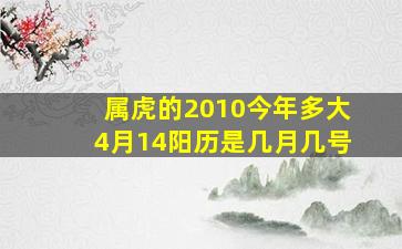 属虎的2010今年多大4月14阳历是几月几号