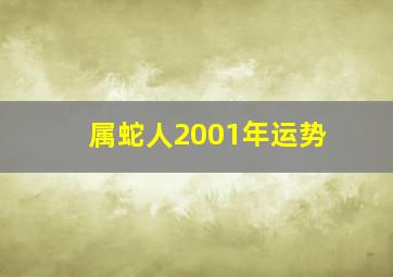 属蛇人2001年运势