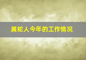 属蛇人今年的工作情况