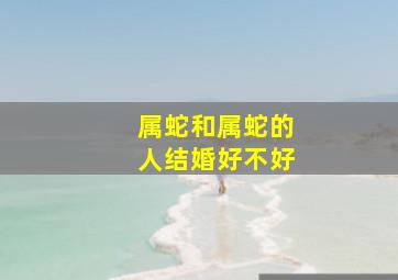 属蛇和属蛇的人结婚好不好