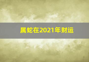 属蛇在2021年财运