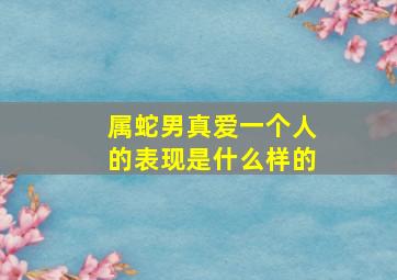 属蛇男真爱一个人的表现是什么样的