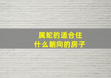 属蛇的适合住什么朝向的房子