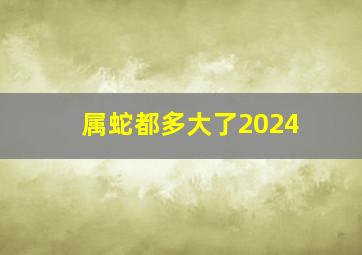 属蛇都多大了2024