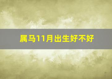 属马11月出生好不好