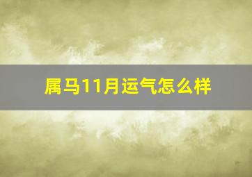 属马11月运气怎么样