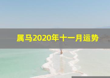 属马2020年十一月运势