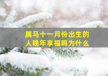 属马十一月份出生的人晚年享福吗为什么