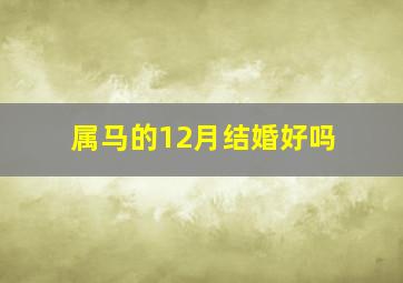 属马的12月结婚好吗