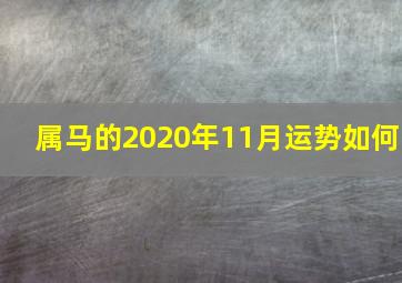 属马的2020年11月运势如何