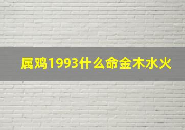 属鸡1993什么命金木水火