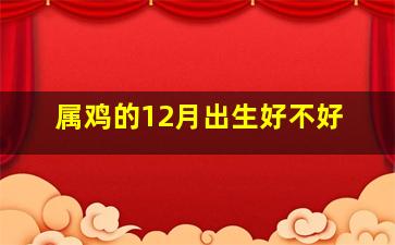 属鸡的12月出生好不好