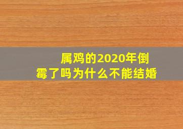 属鸡的2020年倒霉了吗为什么不能结婚