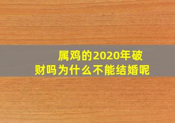 属鸡的2020年破财吗为什么不能结婚呢