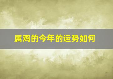 属鸡的今年的运势如何