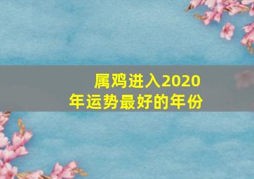 属鸡进入2020年运势最好的年份