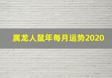 属龙人鼠年每月运势2020