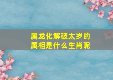 属龙化解破太岁的属相是什么生肖呢