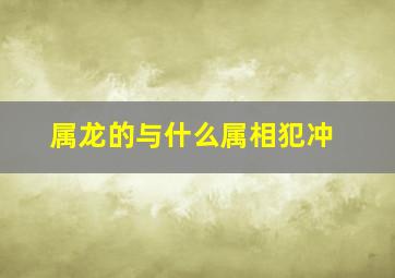 属龙的与什么属相犯冲